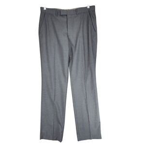 Ted Baker London Dress Pants Trouser 36L Men Gray Flat Front Business Office 34"